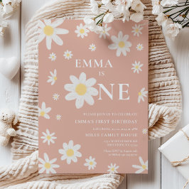 ピンクデイジー第1回誕生日の招待状1 招待状