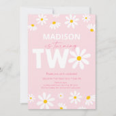 ピンクデイジー第2誕生日 招待状 (正面)