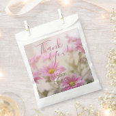 ピンクデイジー結婚式の引き出物バッグロマンチックな花 フェイバーバッグ (クリップ留めされた状態)