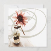 ピンクデイジー結婚式招待状 招待状 (裏面)