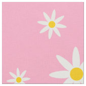 ピンクデイジー織物 ファブリック (クローズアップ)