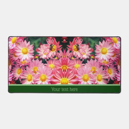 ピンクデイジー花とのまわりに デスクマット (正面)