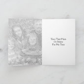 ピンクデイジー花万華鏡のように千変万化するパターンフォトカード カード (内部)