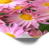 ピンクデイジー花及びのまわりに鏡抽象芸術 ポスター (角)