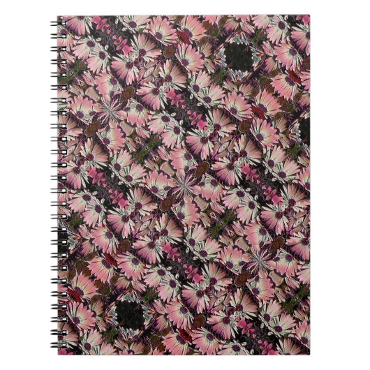 ピンクデイジー花抽象芸術アートノート ノートブック (正面)