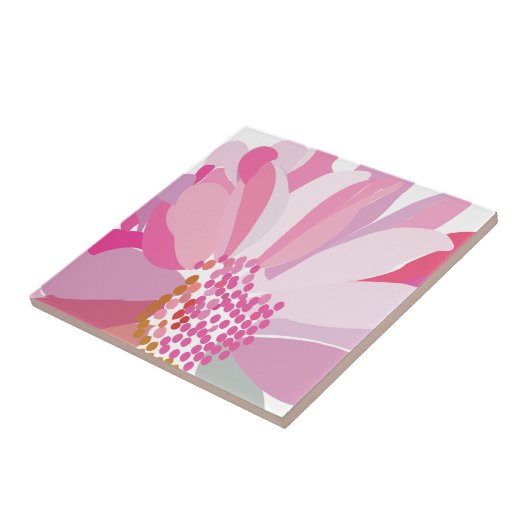 ピンクデイジー花 タイル (側面)
