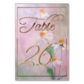 ピンクデイジー花/金ゴールドトリム テーブルナンバー (裏面)