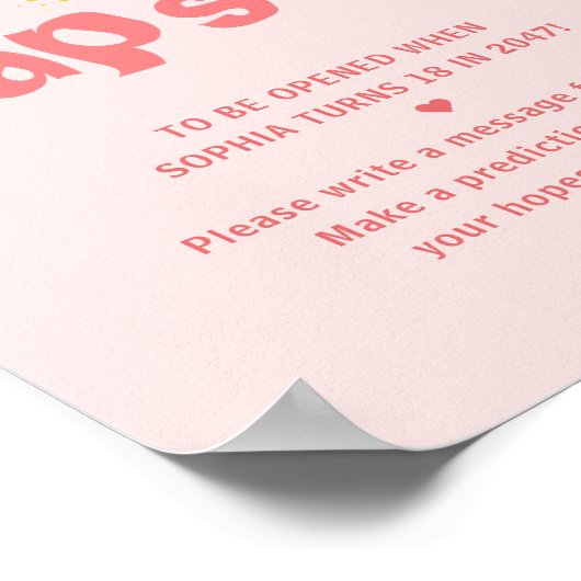 ピンクデイジー誕生日パーティータイムカプセルゲーム ポスター (角)