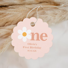 ピンクデイジー誕生日パーティー フェイバータグ