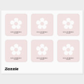 ピンクデイジー誕生日 | パーティーフェイバーラベル スクエアシール (シート)