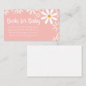 ピンクデイジー赤ちゃんシャワーブックベビー エンクロージャーカード (正面/裏面)