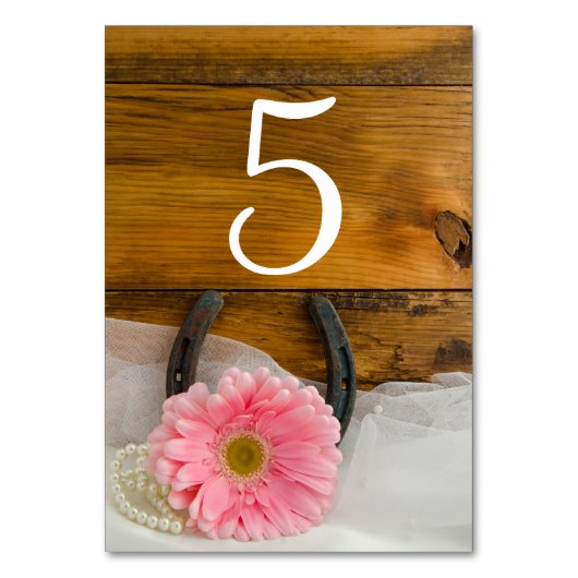 ピンクデイジー馬蹄西結婚のテーブル番号 テーブルナンバー (裏面)