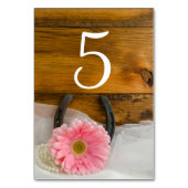 ピンクデイジー馬蹄西結婚のテーブル番号 テーブルナンバー (正面)