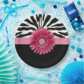 ピンクデイジー1 ペーパープレート (パーティー)