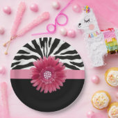 ピンクデイジー1 ペーパープレート (パーティー)