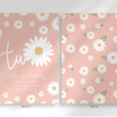 ピンクデイジー2nd誕生日招待状 招待状