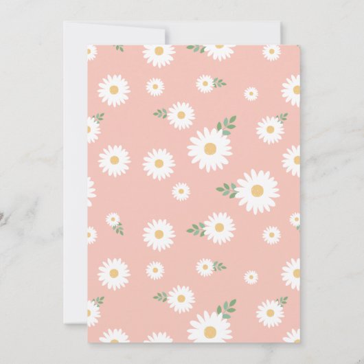 ピンクデイジー60番目の誕生日招待状 招待状 (裏面)