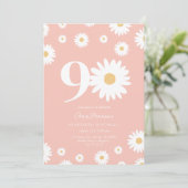 ピンクデイジー90番目の誕生日招待状 招待状 (スタンド正面)