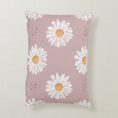 ピンクデイジー:フローラ繰り返しパターン。 アクセントクッション (裏面(縦))