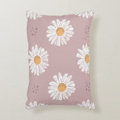 ピンクデイジー:フローラ繰り返しパターン。 アクセントクッション (正面(垂直))