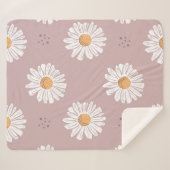 ピンクデイジー:フローラ繰り返しパターン。 シェルパブランケット (正面(横))