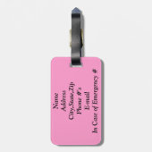 ピンクデイジー_ ラゲッジタグ (裏面縦)