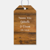 ピンクデイジー、レース及び馬蹄形結婚式の引き出物ラベル ギフトタグ (裏面)