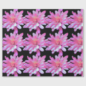 ピンクデイジー、《植物》百日草、コスモ、ひまわり模様 ラッピングペーパー (フラット)