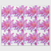 ピンクデイジー、《植物》百日草、コスモ、ひまわり模様 ラッピングペーパー (フラット)
