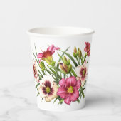 ピンクデイリリーフローラ植物芸術 紙コップ (裏面)