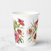 ピンクデイリリーフローラ植物芸術 紙コップ (右)