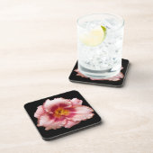 ピンクデイリー開花オンブラックフローラ コースター (右側)