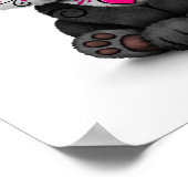 ピンクデイ・オブ・ザ・デッド・シュガースカルパンダ・オン・ホワイト ポスター (角)