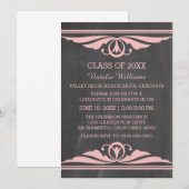 ピンクデコシャルボード卒業招待状 招待状 (正面/裏面)