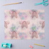 ピンクデコパージのスチームパンク·リバケージと翼 薄葉紙 (クラフト)