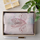 ピンクデコパージのスチームパンク·リバケージと翼 薄葉紙 (ギフト)