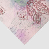 ピンクデコパージのスチームパンク·リバケージと翼 薄葉紙 (詳細)