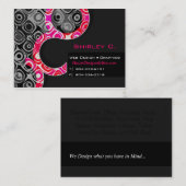 ピンクデザイナーグラフィックアーティストのスタイリッシュな名刺 名刺 (正面/裏面)