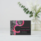 ピンクデザイナーグラフィックアーティストのスタイリッシュな名刺 名刺 (スタンド正面)