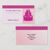 ピンクデザイナーケーキ 名刺 (正面/裏面)