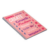 ピンクデザイン前向き肯定 ノートブック (右側)