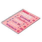 ピンクデザイン前向き肯定 ノートブック (左側)