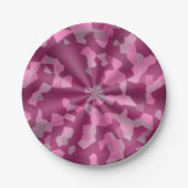 ピンクデザイン渦 ペーパープレート (正面)