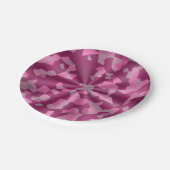 ピンクデザイン渦 ペーパープレート (アングル)