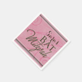 ピンクデザイ渦巻形のナーバルミツワー スタンダードカクテルナプキン (角)