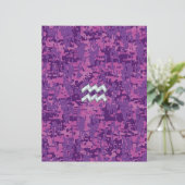 ピンクデジタルカモフラージュのアクエリアス〔占星術の〕十二宮図シンボル (スタンド正面)