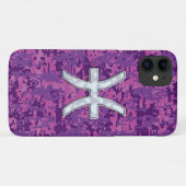 ピンクデジタルカモフラージュの魚座〔占星術の〕十二宮図記号 Case-Mate iPhoneケース (裏面(横))