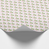 ピンクデッキザパームズトロピカルクリスマスサンタフラミ ラッピングペーパー (角)