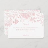 ピンクデトイレジュイ詳細カード招待状インサート エンクロージャーカード (正面/裏面)