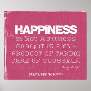 ピンクデニムフィットネス引用文for happiness ポスター